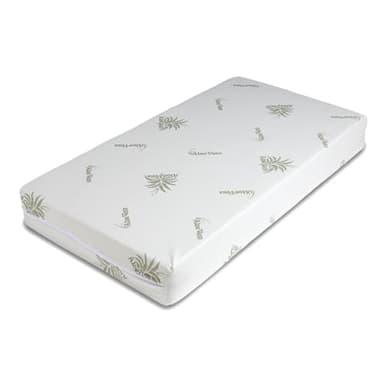 DOLCI SOGNI Matelas Bebe Compatible, 100% fabriqué en Italie, Matelas Berceau 50 x 83 cm, Oeko-TEX et CertiPUR, épaisseur 8 cm, Doublure Aloe Vera
