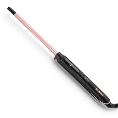 BaByliss Boucleur 10 mm Curling Iron - Revêtement en Quartz-Céramique, 10 réglages de température, Design Compact , Rose & Noir, C449E