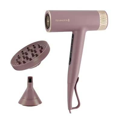 Remington AIRvive Sèche-cheveux (Moteur numérique silencieux léger, 110 000 tr/min, séchage rapide) Concentrateur, diffuseur (Technologie Ionique et anti-frisottis,12 réglages chaleur-vitesse) EC8930