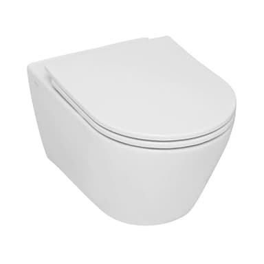 Serel - cuvette suspendue sans bride, fixations invisibles, abattant slim softclose, blanc (SP26) - SP26