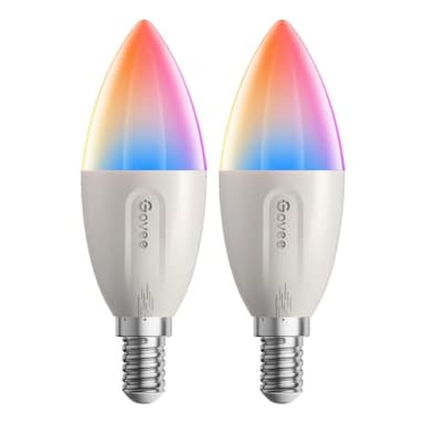 Govee Ampoule Connectée E14 RGBWW, Compatible avec Matter, Alexa et Google Assistant, 450 lm, Contrôle de Groupe, 4.8W, 16 Millions de Couleurs, 54 Ambiances, lot de 2
