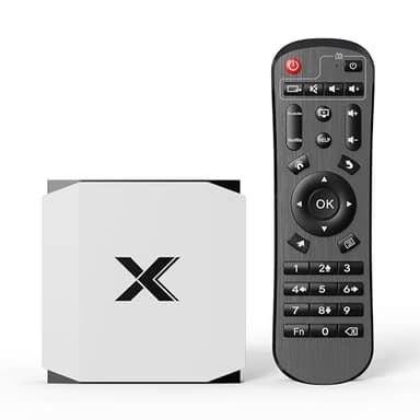 Boîtier Android TV avec Quad-Core Mali-G31, 4 Go 32 Go, Boîtier TV Android 4K Ultra HD, Wi-FI Double Bande 2,4G/5G Wi-FI 6, Ethernet 100 Mbits/s, Bluetooth 5.0, HDMI pour Films, Musique, Jeux