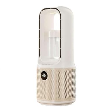 Ventilateur 3 en 1 sans pales avec purificateur d'air, chauffage intérieur, ventilateur et filtre HEPA combiné, interrupteur basculant, ventilateur tour oscillant à 90°, télécommande, tactile