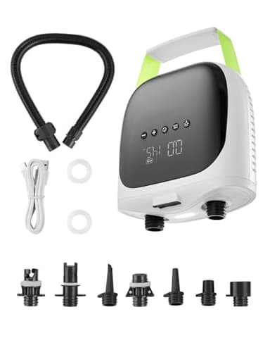 VEVOR Pompe à Air Électrique pour Paddle Haute Pression 20 psi, Gonfleur pour Sup Rechargeable à Deux Étages, avec Arrêt Automatique et Fonction de Dégonflage, pour Bateaux Gonflables Matelas