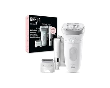 Épilateur électrique - BRAUN - Silk-épil 7 - Épilation Facile - Peau douce longue durée - 7-441 - Blanc / Argent