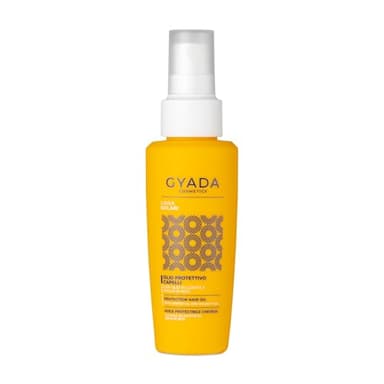 GYADA COSMETICS, Huile Solaire Protectrice pour Cheveux, répare et protège les cheveux des dommages résultant de l’exposition au soleil, à base de coque de noix, Huile de Carotte, 100 ml