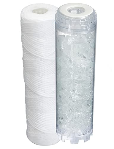 Kit Cartouche durée 12 mois traitement Anti Calcaire Polyphosphate + Cartouche bobinée filtration Anti Impuretés 25 microns ORIA