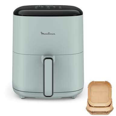 Moulinex Easy Fry POP EUCALYPTUS 5L, air fryer, Jusqu'à 6 personnes, 10 Programmes intuitifs, Ecran tactile digital, Gain de temps et d'énergie, EZ2454F0