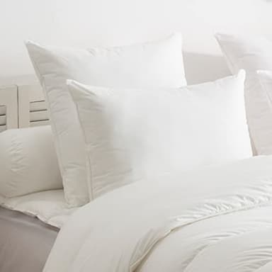 DODO - Oreiller Extra Volume Ferme 50x70 cm - Confort Hôtellerie - Soutien Ferme - Enveloppe 100% Coton Percale - Garnissage 100% Polyester Volum'Ax - Lavable à 40°C