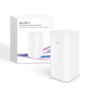 5G CPE 5, H155, SIM de routeur 5G,Wi-FI 6 AX3000, DL 3 600 Mbit/s/UL 500 Mbit/s, Antenne à Gain élevé 9 dBi, Port LAN/WAN, Diagnostic Wi-FI visualisé, Haut débit Mesh+ à Domicile, Garantie de 30 Mois