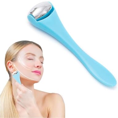 SGERUFZ Roller 2-en-1 pour Yeux et Visage Ice Roller pour Réduire Poches et Cernes, Raffermir Pores, Soulager Migraines et Douleurs Musculaires, Appareil de Massage pour Visage et Yeux