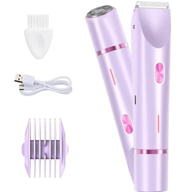 LIAVOP Rasoir Electrique Femme, Tondeuse électrique 2 en 1, Rechargeable Tondeuse Bikini Femme étanche IPX7 Epilateur pour Maillot, Visage, Aisselles, Jambes, Bras