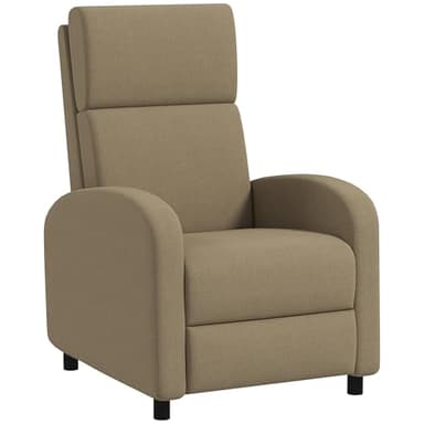 HOMCOM Fauteuil Relax Fauteuil de Relaxation inclinable Salon avec avec Dossier réglable jusqu'à 160° manuellement, Repose-Pieds intégré pour Salon Chambre Bureau Home cinéma, Charge 120 kg, Beige