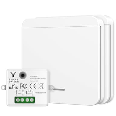 Apkezel Interrupteur Sans Fil, 433Mhz 220V interrupteur va et vient sans fil, Interrupteur radio d'éclairage télécommandé portée de 30 mètres, pour lampe jusqu'à 1500W