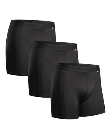 DANISH ENDURANCE Boxer Homme Sport Respirant et Doux, Anti-Frottement, Lot de 3, Noir, L