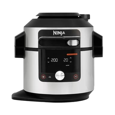 Ninja Multicuiseur Foodi MAX Air Fryer, Smart Lid, 14 fonctions de cuisson, 7.5L, Autocuiseur, Cuisson sous pression, Friture à l'air, Cuisson lente, Grill et plus, Acier inoxydable, OL750EU