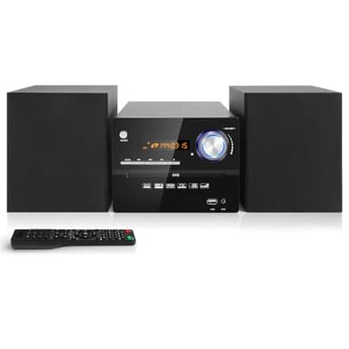 Mini Chaîne HiFi CD, Micro Chaînes Hi-FI Stéréo 30W, Micro-Système Audio Bluetooth, Radio FM, Lecteur CD/DVD Stereo, Entrée Auxiliaire, Lecture USB et Sortie RCA, Design Élégant Adapté pour la Maison
