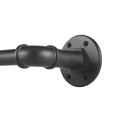 Tringle Rideau Style Industriel Noire, Tringle Rideau Obscurcissant, Pour Rideaux à Oeillets, Rail Rideaux Montage Mural et au Plafond, Barre de Rideau Extensible 88-266cm.(88-266cm)