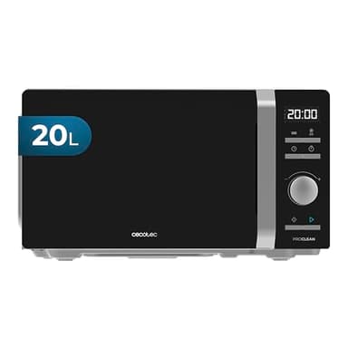 Cecotec Micro-ondes Proclean 5010 Inverter. Micro-onde avec technologie onduleur, 700W, 5 niveaux, 19L, plateau tournant 245mm, 8 programmes préconfigurés, minuterie 30 min et affichage LED.