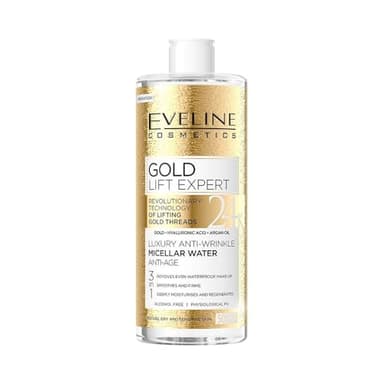 Eveline Cosmetics Gold Lift Expert luxueux Liquide de micelle contre le pli 3in1, 500 ml