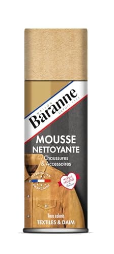 Baranne - Mousse Nettoyante | Tous Coloris, Textiles & Daims | Chaussures, Sacs, Vêtements | Entretien Maroquinerie | 200ml