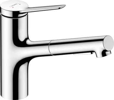 hansgrohe Zesis M33 - Mitigeur de cuisine avec douchette extractible, 2 jets, Robinet avec hauteur sous bec 150 mm, Robinetterie avec bec pivotant et extensible, Chromé, 74800000
