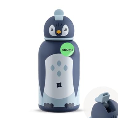 waterdrop® Gourde Enfant Inox 400ml – Bouteille Isotherme Réutilisable Sans BPA, Gourde d’Eau Anti-Fuite avec Paille, Parfaite pour École et Activités Sportives