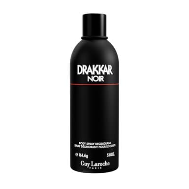 Guy Laroche Drakkar Noir, Spray pour le Corps pour Homme, Parfum de Soirée Masculin Frais et Classique, Notes d'Agrumes, Baies Épicées et Bois de Santal, 200 ml