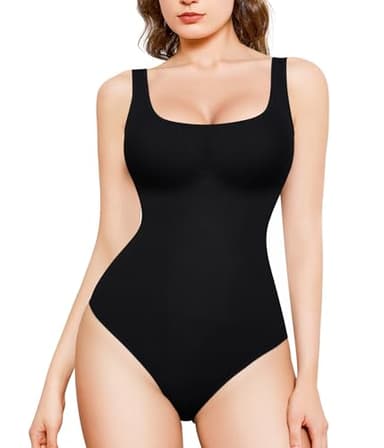 Nebility Body Gainant Femme Ventre Plat Invisible Gaine Amincissante Sculptant Débardeur Tops Minceur Body Shaper Combinaison Sans Couture (Noir, XL)