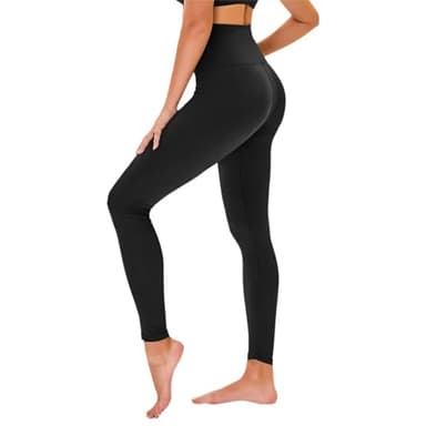 TNNZEET Leggings Sport pour Femme Taille Haute, Pantalon Yoga Femme Grandes Tailles pour Sport,Gym(Noir,L-XL)