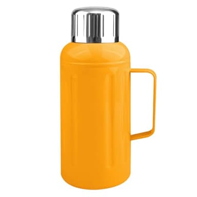 Amdoticknpf Bouteille Isotherme 1500ml, Gourde Inox, Gourde Isotherme en Acier Inoxydable, Thermos avec Tasse Bouteille, Double Paroi, Étanche, Sans BPA, pour Boissons Chaudes et Froides (Orange)