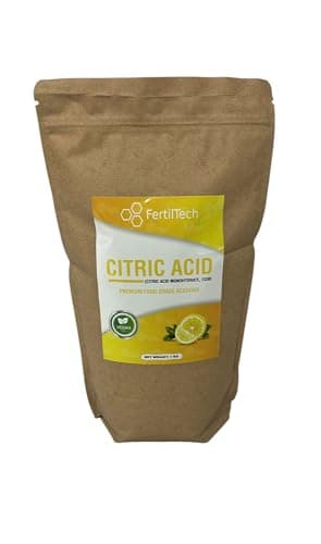 FertilTech Acide Citrique Monohydraté 1 kg E330 Qualité Alimentaire 100% Pur Pour Usages Alimentaires Cuisine et Pâtisserie Convient Aussi au Nettoyage Naturel Vegan