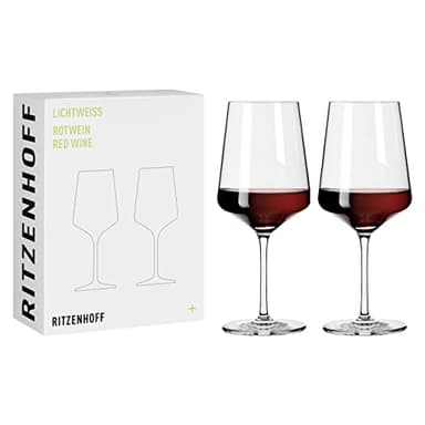 Ritzenhoff 6111005 Verre à vin rouge 500 ml - série Lichtweiss - 2 pièces dans un set cadeau - stylé et moderne - Made in Germany