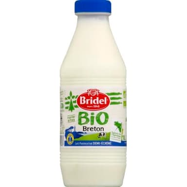 Bridel Lait frais bio demi-ecreme - La bouteille de 1L