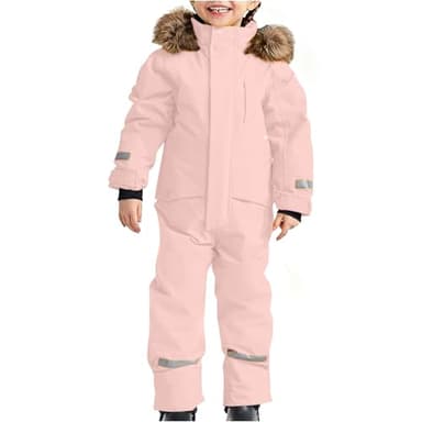 Combinaison de neige pour filles et garçons - Combinaison de ski thermique - Combinaison d'hiver chaude et coupe-vent avec capuche amovible - Combinaisons de boue - Combinaisons Softshell pour