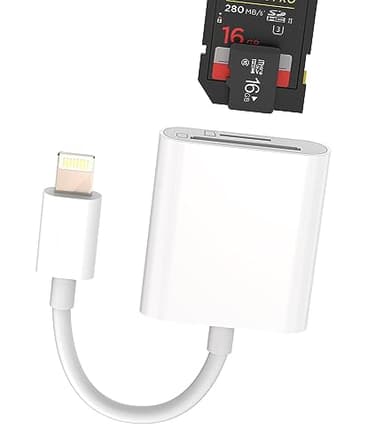 Adaptateur Lecteur Carte SD iPhone(2en1)lightning Jack Micro SD Mémoire Externes Accessoire Mini Caméra SD Card Reader Clé Switch pour Apple 14 13 12 11 Pro Max 7 8 Plus X SE XS XR Ipad Air Connecteur