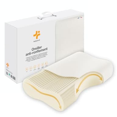 Inphysio® Oreiller Anti Ronflement, Oreiller Memoire Forme, Ergonomique Cervical, Orthopédique, Coussin Cervicales Douloureuses, Anti Acarien, Hypoallergénique, 57x36x11,5cm