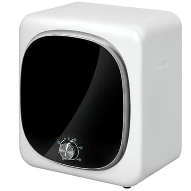 HOMCOM Sèche linge à évacuation compact sèche-linge électrique 800 W 4 Kg avec 5 modes de séchage, cuve en acier inoxydable, charge frontale, pour appartement, maison, camping-cars, blanc