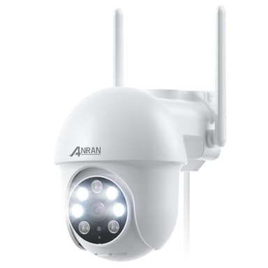 ANRAN 5MP Caméra Surveillance WiFi Extérieure, 360° PTZ Caméra IP avec Suivi Automatique, Vision Nocturne Couleur 30m, Audio Bidirectionnel, Alerte Instantanée, Détection de Mouvement, P3 Max Blanc