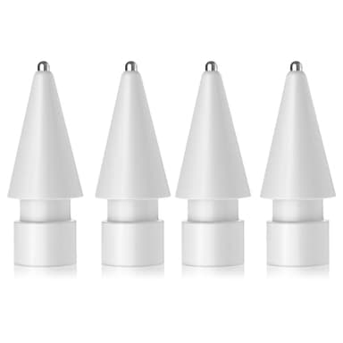 Pointes de Remplacement Compatibles avec Apple Pencil 1ère et 2ème Génération, Lot de 4 Mines Pointe Apple Pencil Stylet Tactile, Pointe de Haute Sensibilité pour Dessin, Écriture et Prise de Notes