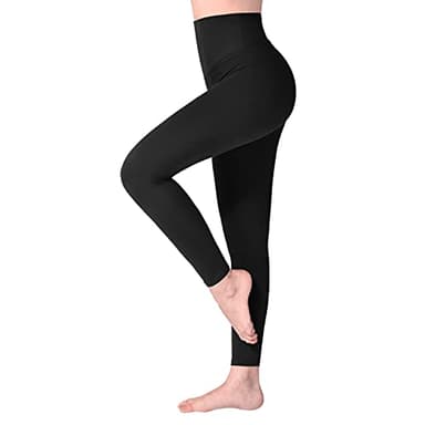 SINOPHANT Legging Femmes Pantalon de Sport, Jegging Taille Haute Femme Yoga Opaque Doux Grande Taille(#1 pièces Noir,S-M)