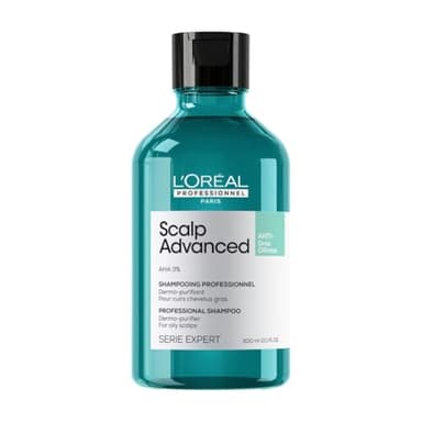L'OREAL PROFESSIONNEL - Shampoing Dermo-Purifiant Scalp Advanced - Homme & Femme - -78 % de Sébum Sur le Cuir Chevelu - Pour Cheveux Gras - Sans Silicone - 300 ml