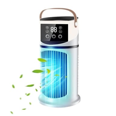 Climatiseur Voiture Portable, Climatiseur Caravane, Ventilateurs D'eau Refroidisseur D'air Évaporatif, Purificateur D'air Et Refroidisseur, Humidificateur Évaporatif Silencieux Avec LED