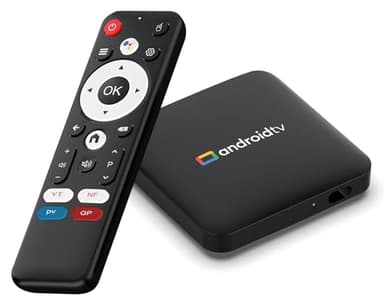 LEFFOT Android 14.0 TV Box 2025, 2Go RAM + 16Go ROM, 4K Ultra HD Boitier IP-TV, Boitier TV Android avec Commande Vocale, 2.4G & 5G WiFi 4, BT 4.0, HDR10, 100M Ethernet, Amlogic S905L3 Quad-Core A53