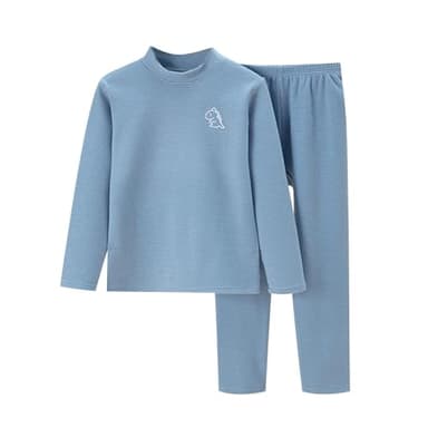 Generisch Ensemble de sous-vêtements thermiques à col rond pour enfant avec doublure en polaire - Manches longues - Sous-vêtements thermiques chauds - Doux - Sous-vêtements thermiques confortables - 2