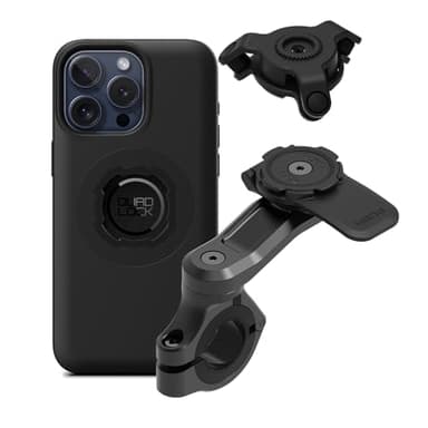 Quad Lock Support Téléphone pour Guidon de Moto Pro avec Amortisseur de Vibrations et Coque MAG pour iPhone 15 Pro Max