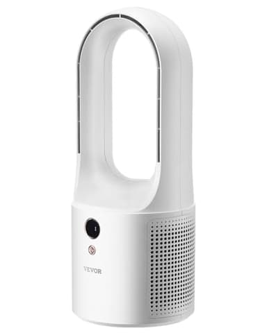 VEVOR Ventilateur sans Pales Portable Silencieux USB 6 Vitesses 330 mm 7 W Multifonction avec Contrôle par Bouton, Écran LCD Numérique, Ventilateur de Refroidissement pour Bureau de Chambre Maison