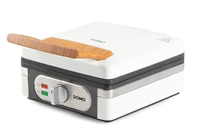 DOMO DO9274W Gaufrier pour 2 gaufres belges – Gaufres XL 4x7 – Revêtement antiadhésif sans PFAS – 1400 W – Blanc poudré