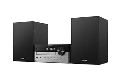 Philips TAM4205M2 Système de microchaîne Hi-FI – 80 W, Enceintes Bass Reflex, CD, FM, USB, entrée Audio, Bluetooth 5.4, Auracast, contrôle numérique du Son, télécommande, Emballage écologique