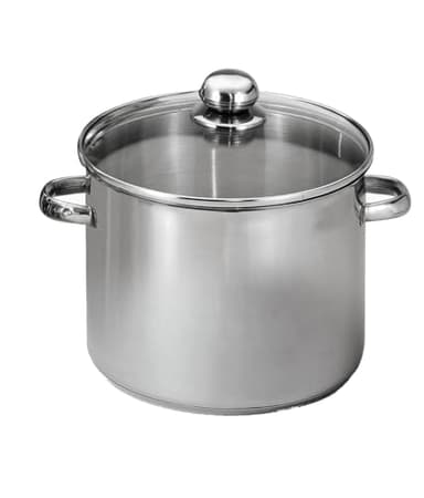 Baumalu, Marmite Traiteur en Acier Inoxydable avec Couvercle en Verre, Diamètre 28 cm, Triple Fond Diffuseur Inox/Alu/Inox, Idéale pour Cuisine Professionnelle et Domestique, 13,5 L